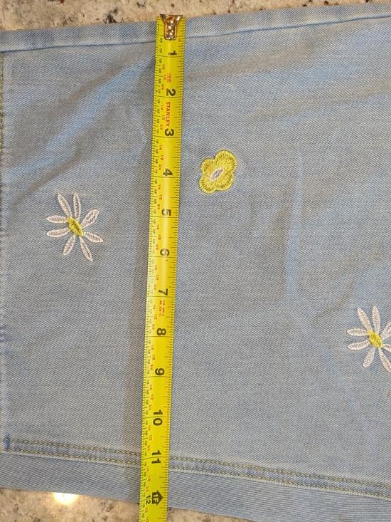 Manfinity 3XL Embroidered Floral Jeans Light Wash Wide Leg Cottagecore Plus Size - Picture 8 of 9